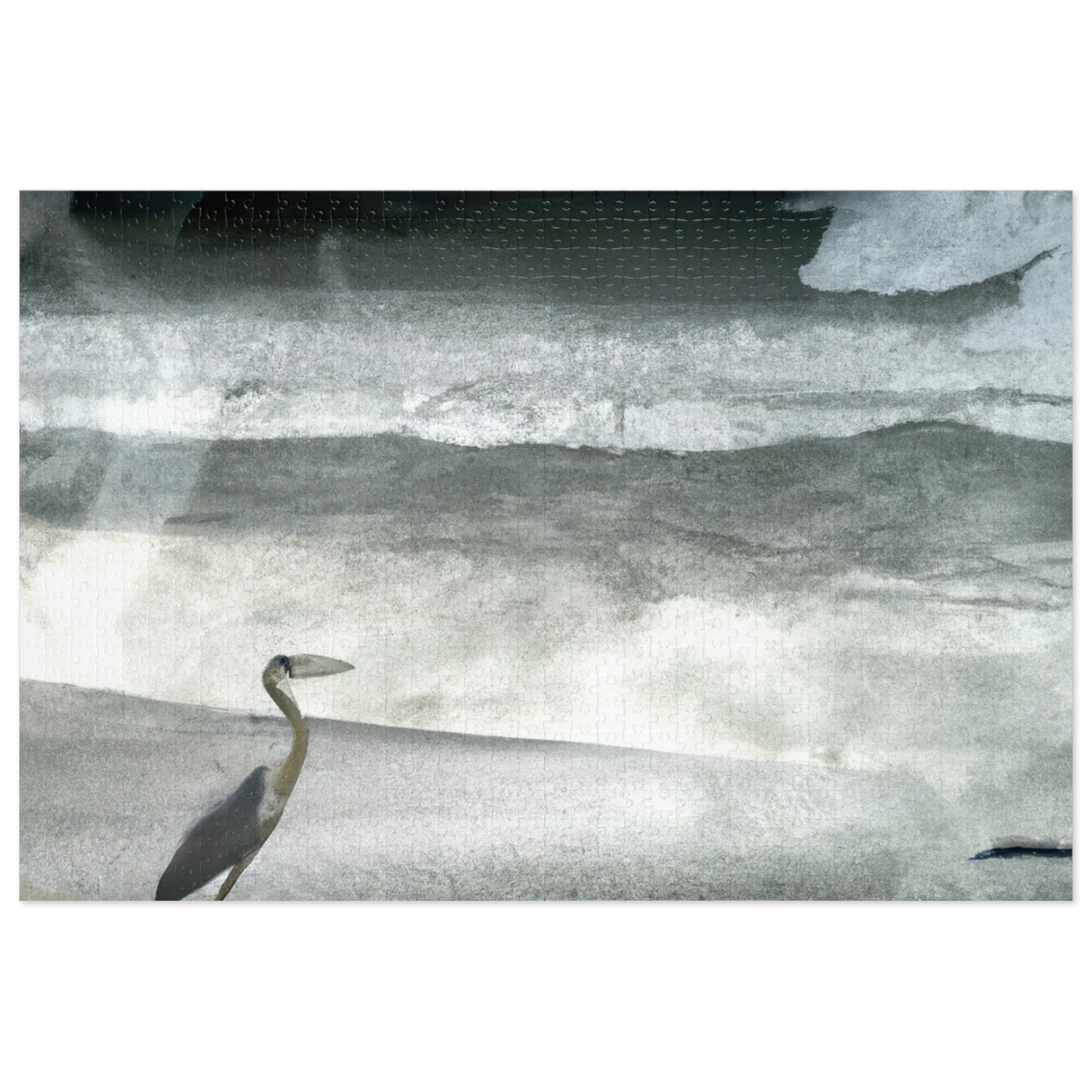 "A Sea of Turmoil: A Heron's Restlessness". - The Alien Jigsaw Puzzle