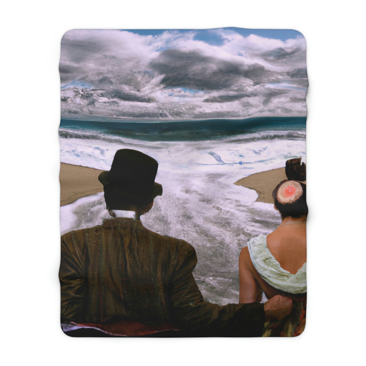 Sea-Swept Romance - The Alien Sherpa Fleece Blanket