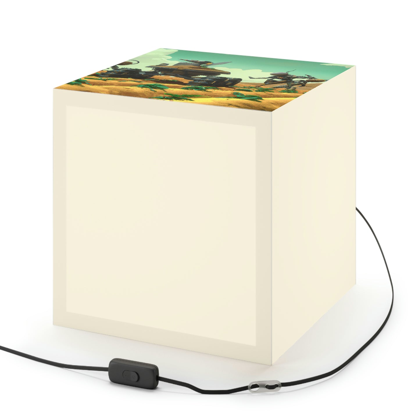 "Harvesting Hope: A Post-Apocalyptic Tale of Robot Farmers" - The Alien Light Cube Lamp