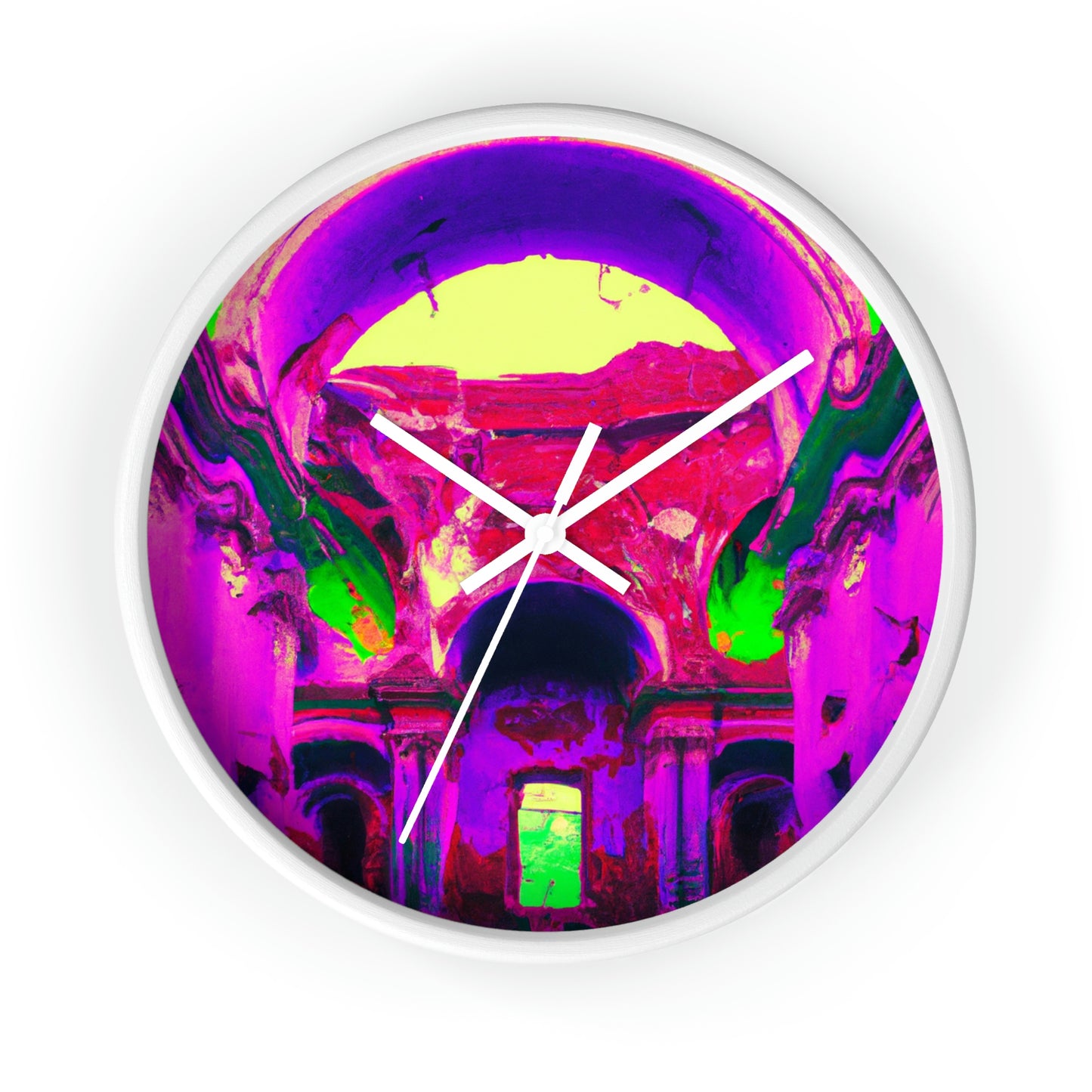 Mystical Madness: Crazy Colors in the Forgotten Cathedral - The Alien Wall Clock