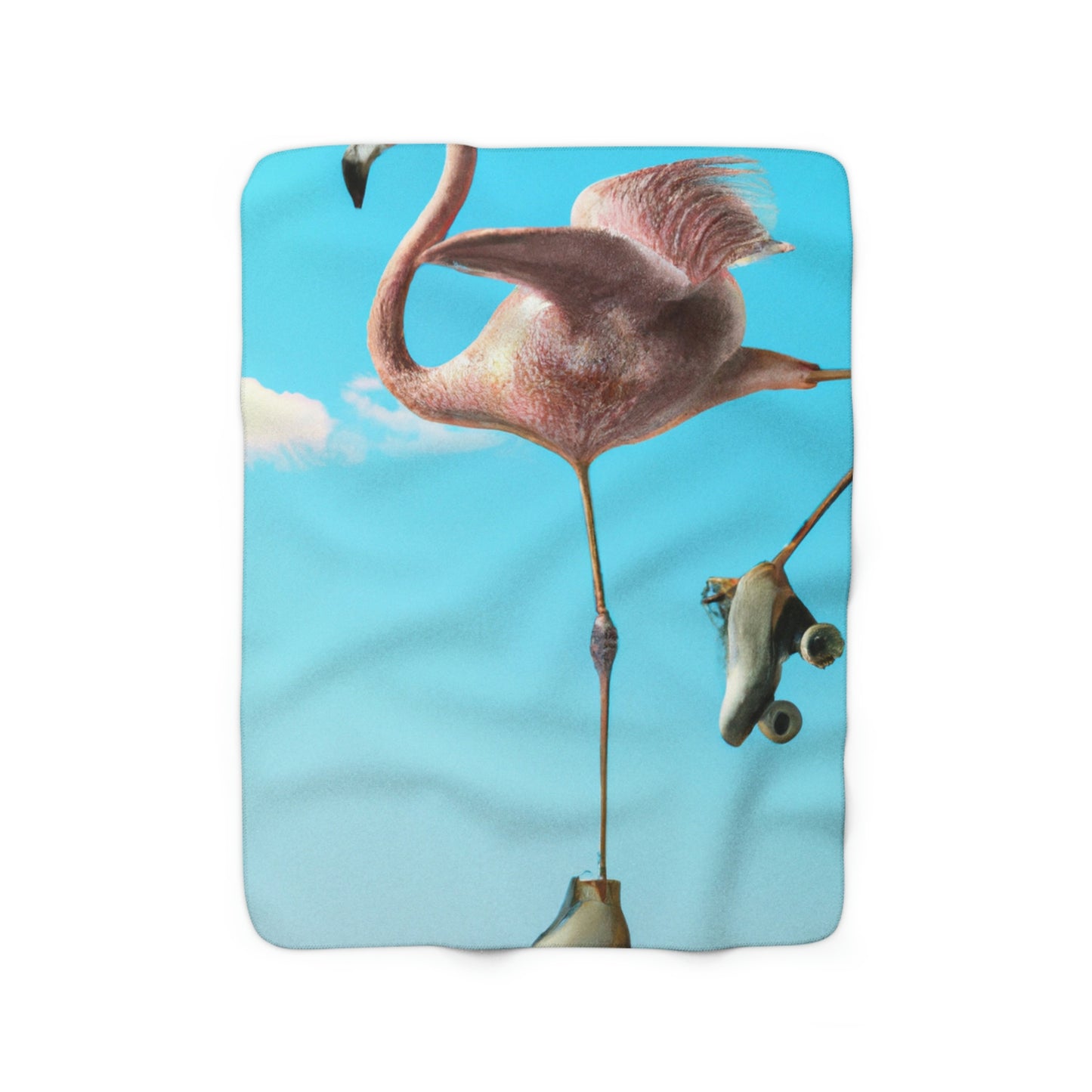 "Flamingo Skates!" - The Alien Sherpa Fleece Blanket