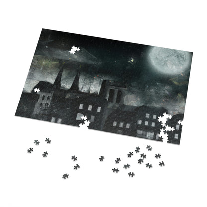 "Luminous Nocturne: A City Lit By Moonlight" - The Alien Jigsaw Puzzle