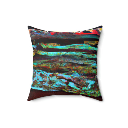 "Dusk at Sea: A Tempestuous Gathering" - Das Alien Square Pillow