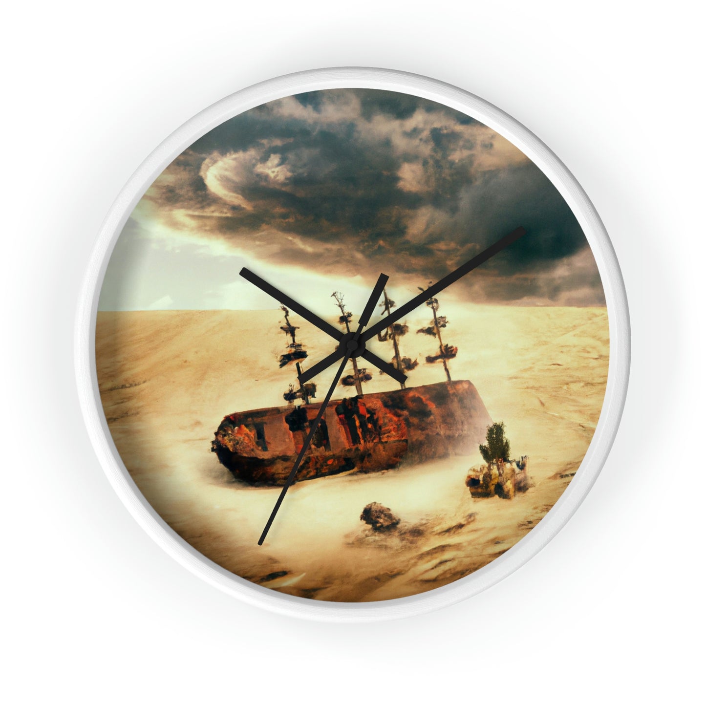 "Lost at Sea: Stranded On A Stormy Desert Island" - El reloj de pared alienígena