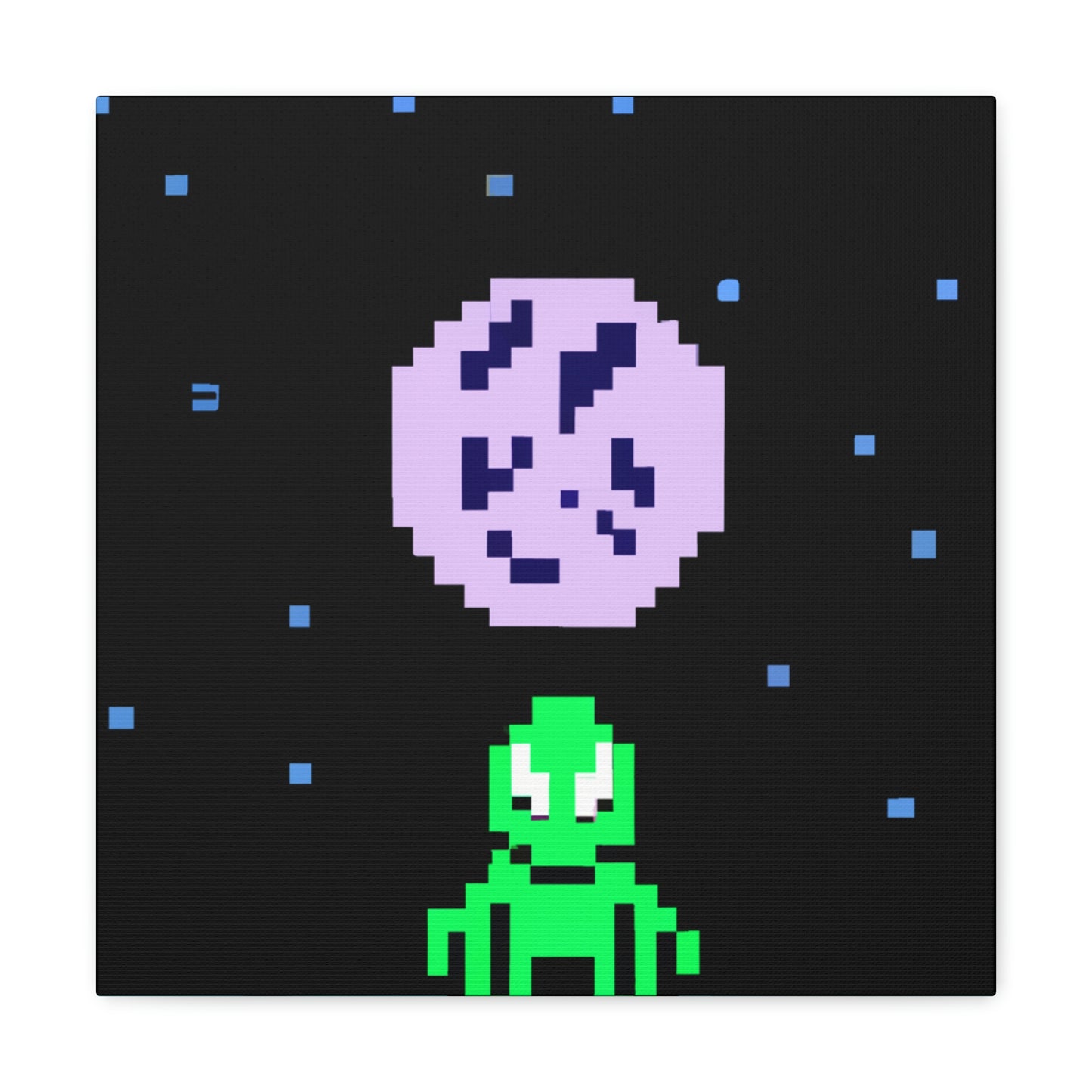 "Lonely Witness of the Night Sky" - The Alien Canva Pixel Art