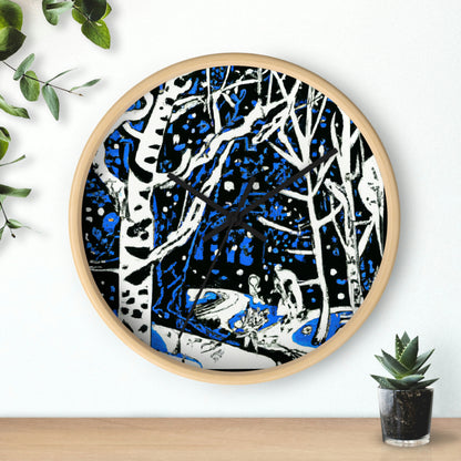 Snowy Forest Night: A Fairytale Odyssey - The Alien Wall Clock