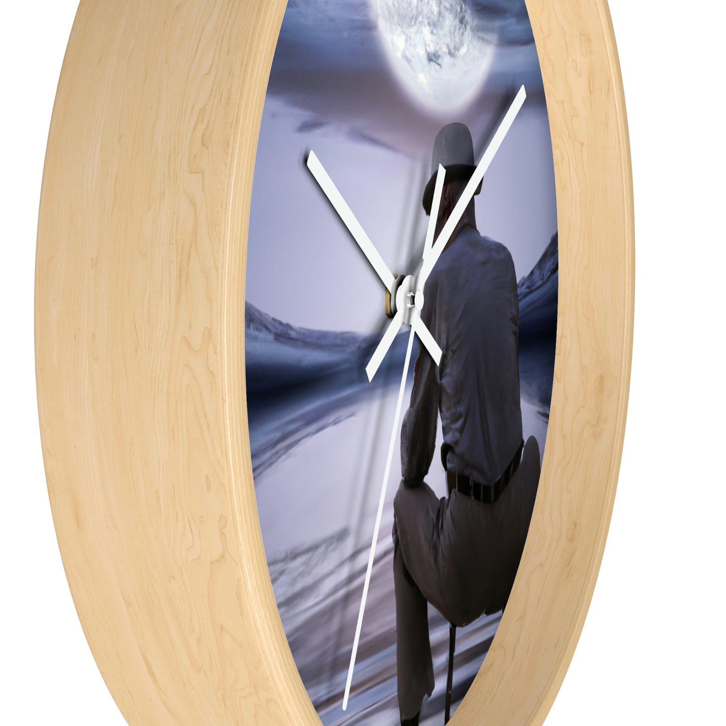 Moonlight Reflections on a Quiet Lake - The Alien Wall Clock