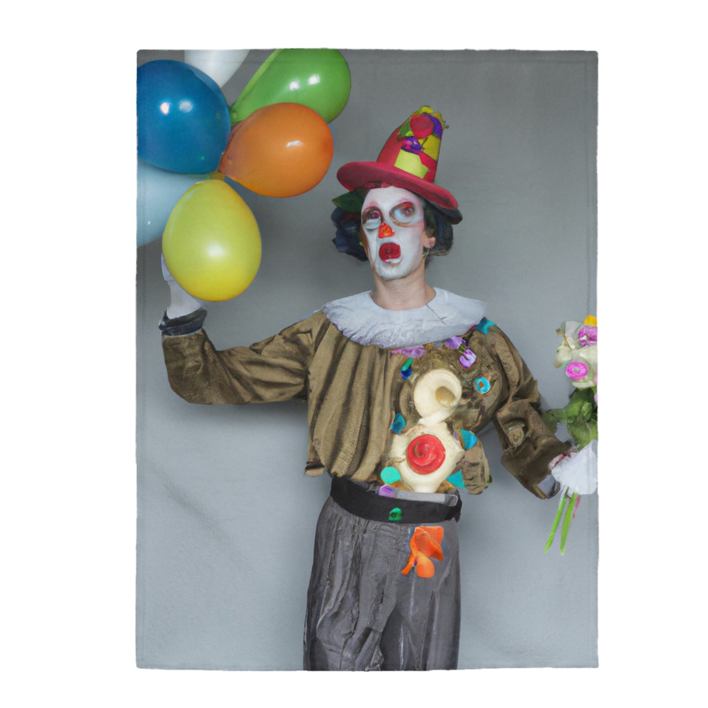 "Clowning Around with Balloons" - The Alien Velveteen Plush Blanket