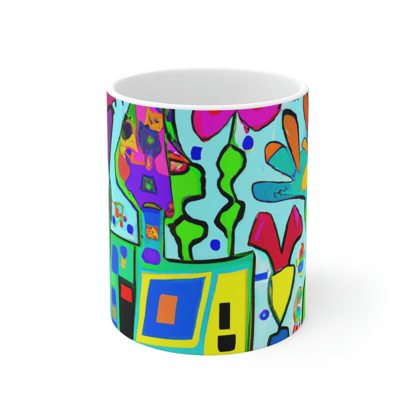 "A Mystical Garden of Rainbow Petals" - Taza de cerámica The Alien 11 oz