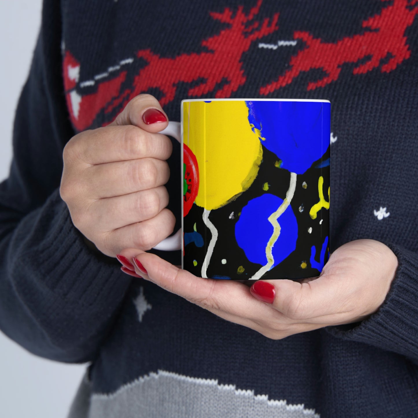 "A Starry Night Rainbow" - The Alien Ceramic Mug 11 oz