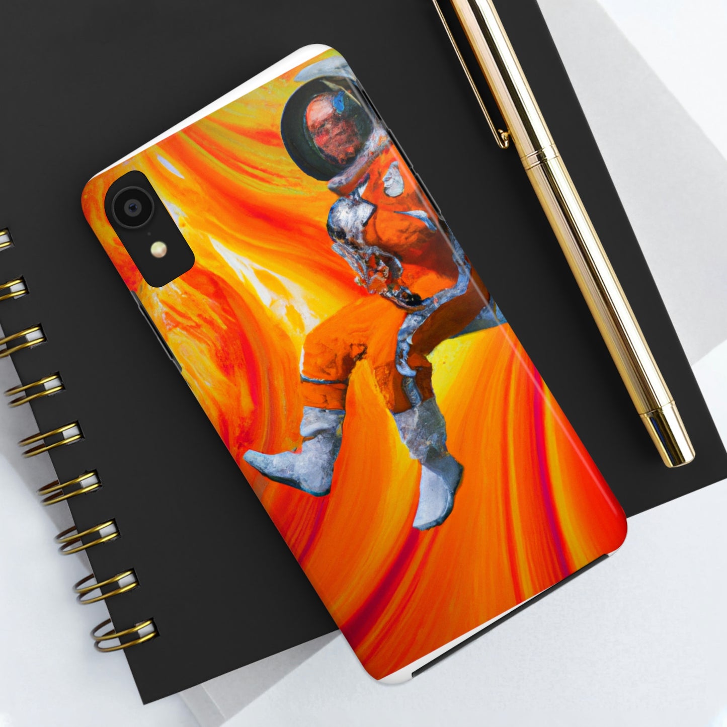 "Journeying in the Burning Orange Galaxy" - The Alien Tough Phone Cases