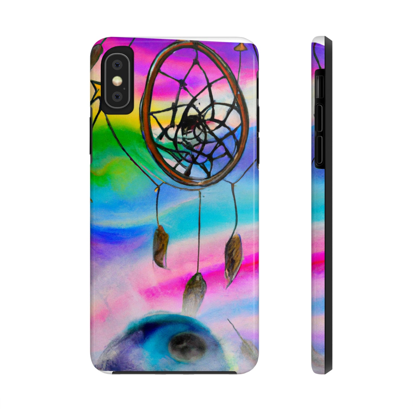 "Una galaxia de sueños: un colorido atrapasueños captura el polvo de estrellas que cae" - The Alien Tough Phone Cases