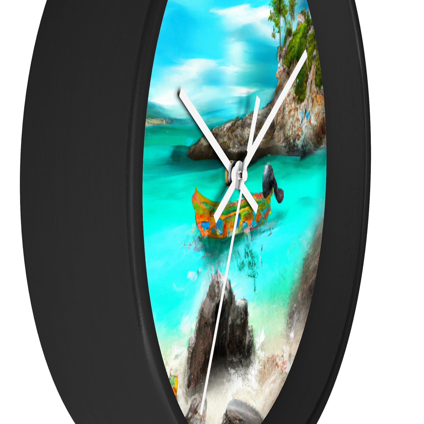 "Fiesta Caribeña en la Playa - Una Exploración Digital de la Cultura Mexicana" - The Alien Wall Clock