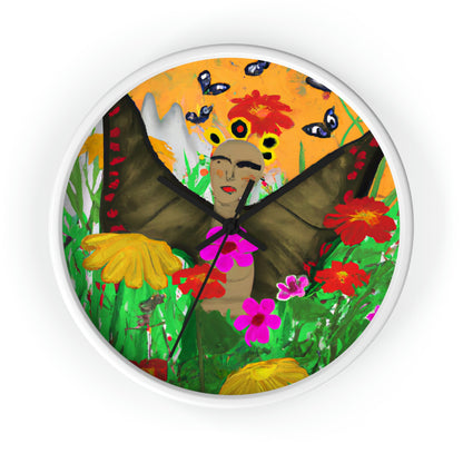 "Butterfly Ballet in the Wildflower Meadow" - The Alien Wall Clock