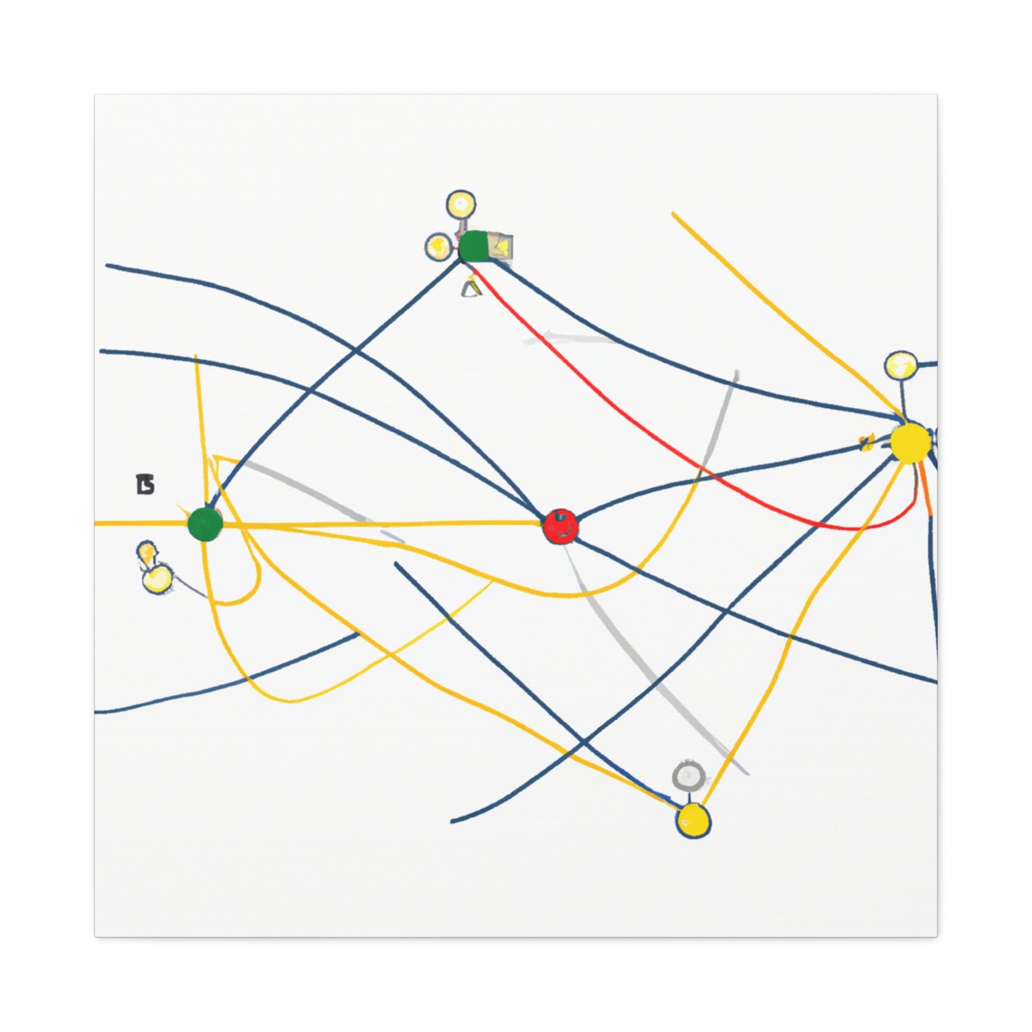 „Erforschung der dynamischen Topologie: Kunstvolle Visualisierung einer Netzwerkstruktur.“ - Das Alien-Canva