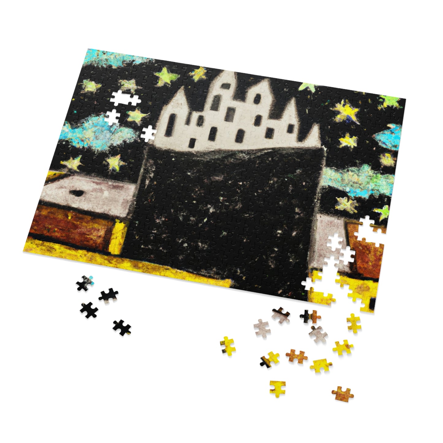 "Cosmic Oasis: A Journey to a Floating City Amid the Sea of Stars" - The Alien Jigsaw Puzzle