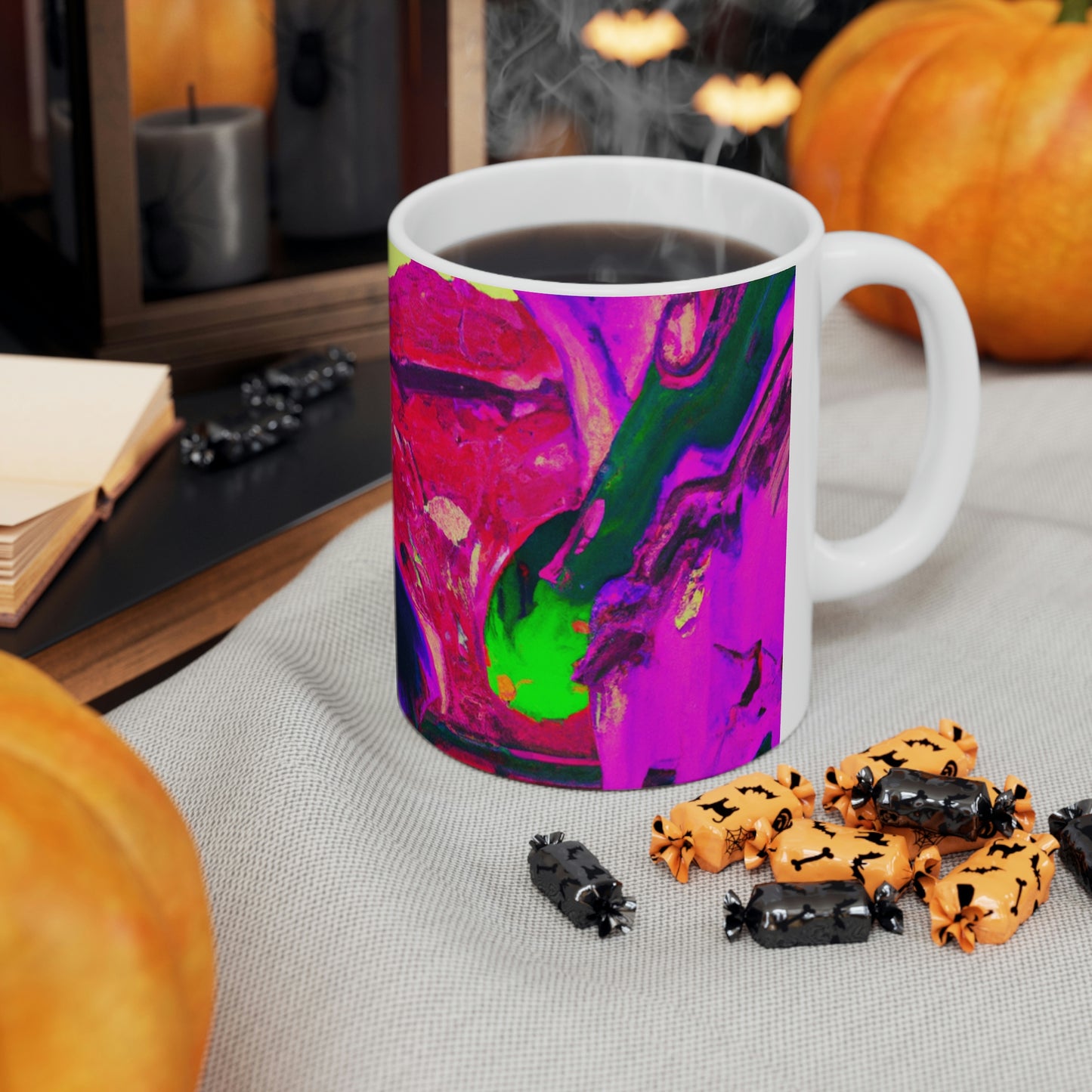 Mystical Madness: Crazy Colors in the Forgotten Cathedral - The Alien Ceramic Mug 11 oz