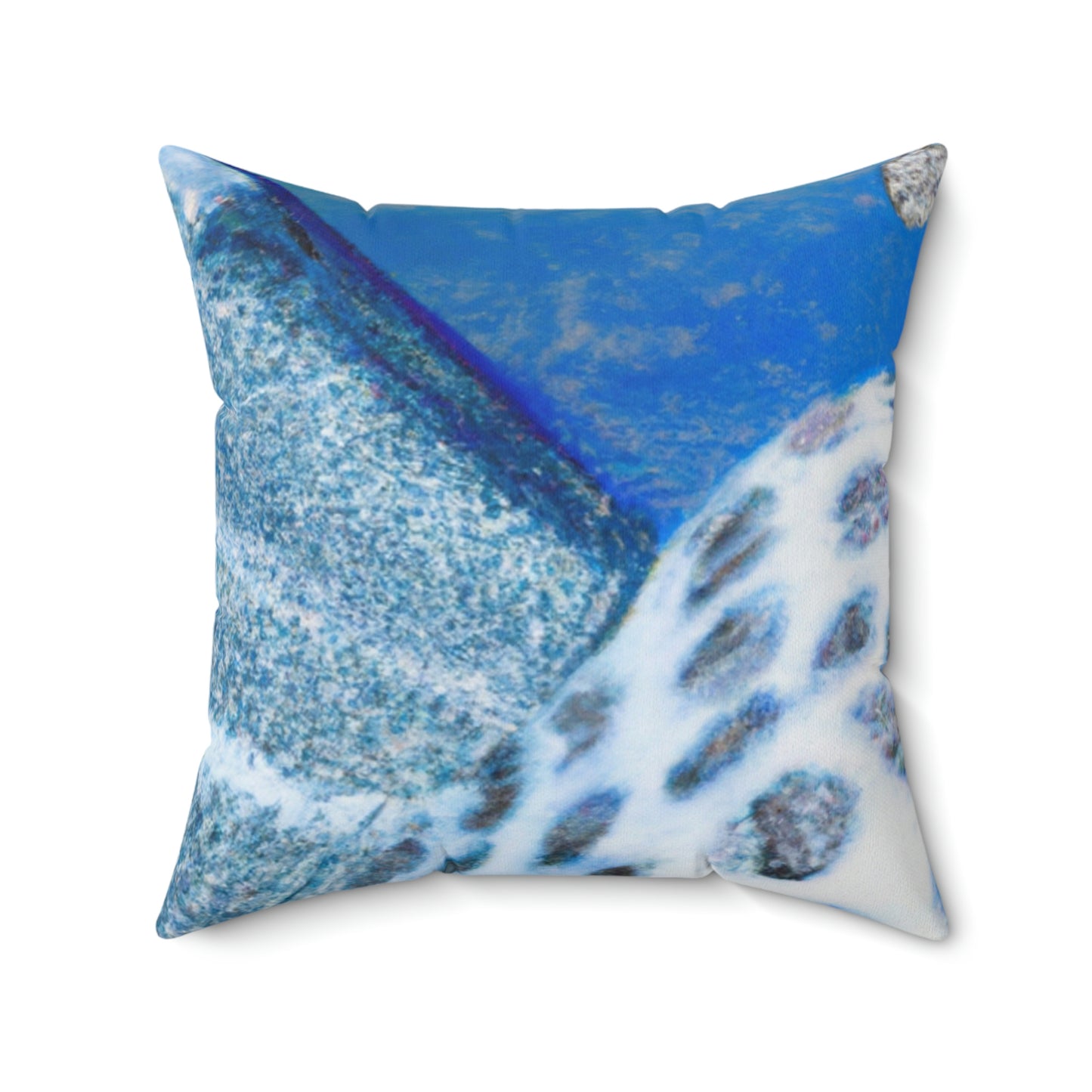 "Lonely Perch of the Snow Leopard" - The Alien Square Pillow