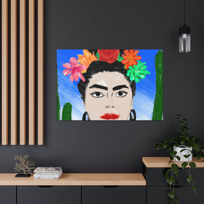 „Feurige Frida: Eine mexikanische Ikone mit farbenfroher Kultur malen“ – The Alien Canva