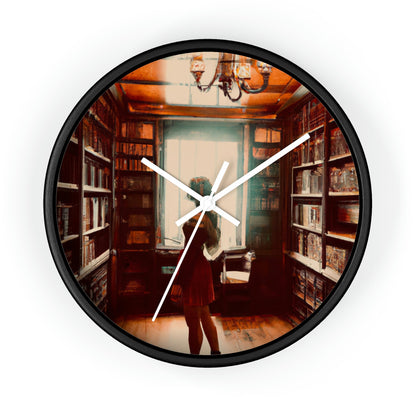 "The Enchanted Library Maze" - The Alien Wall Clock