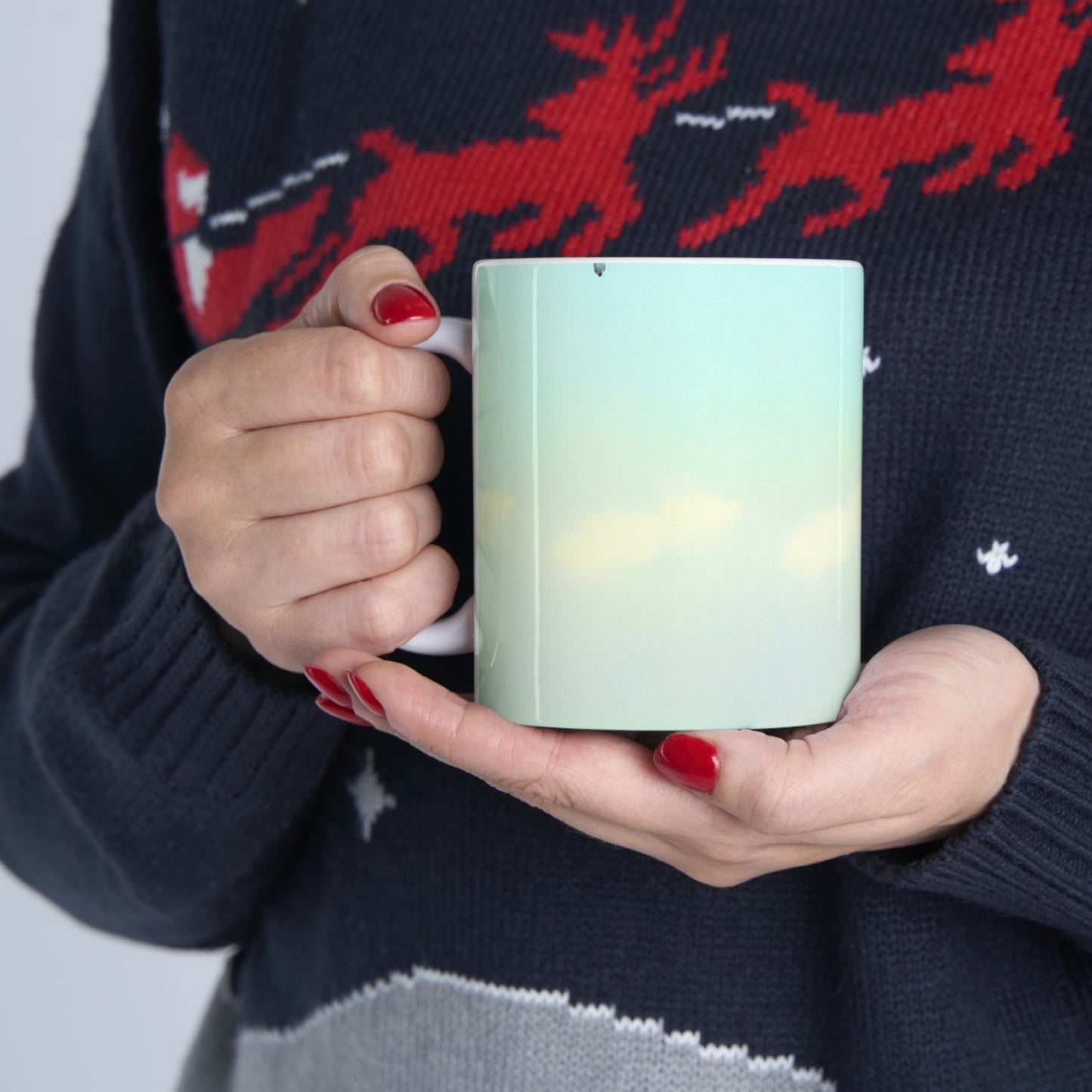 "Finding Stillness in the Sky" - The Alien Ceramic Mug 11 oz