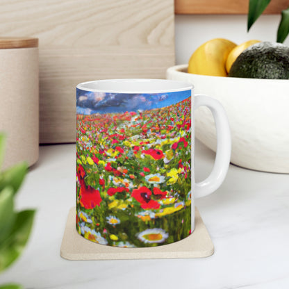 "A Blissful Tour of Floral Splendor" - The Alien Taza de cerámica 11 oz