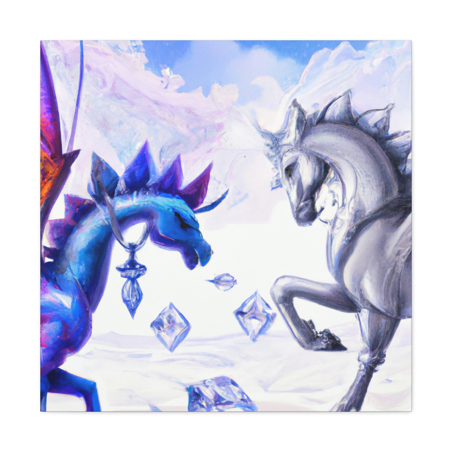 "The Crystal War: Dragon vs Pegasus" - The Alien Canva