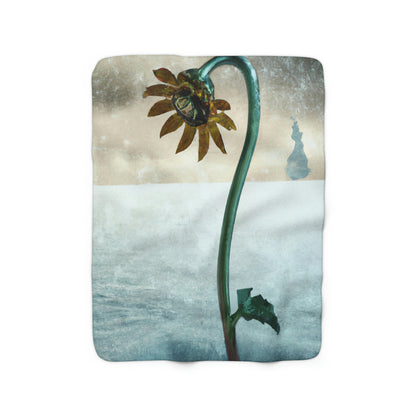 "Fighting the Frost: A Flower's Story" - The Alien Sherpa Fleece Blanket