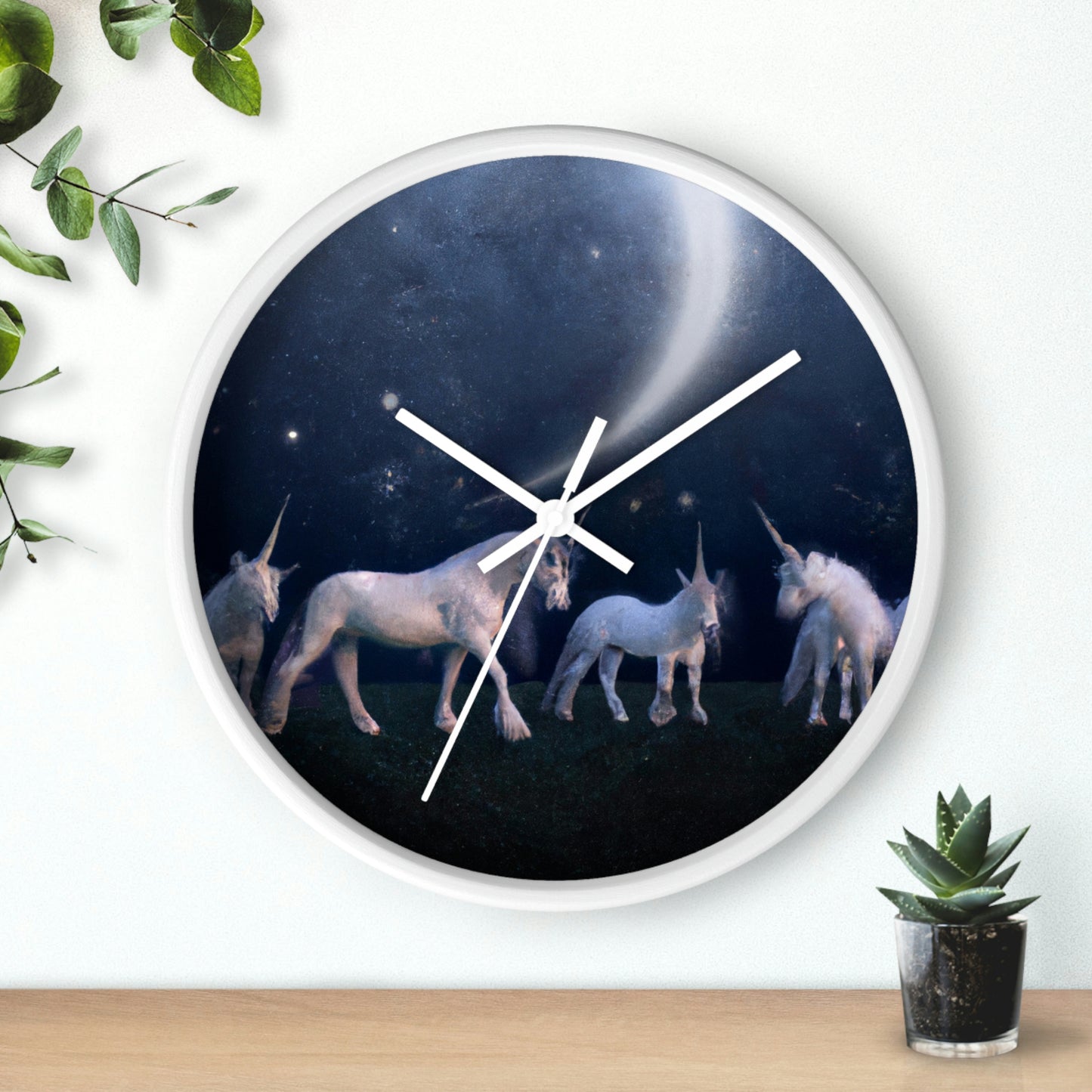 "Moonlit Mystique" - The Alien Wall Clock