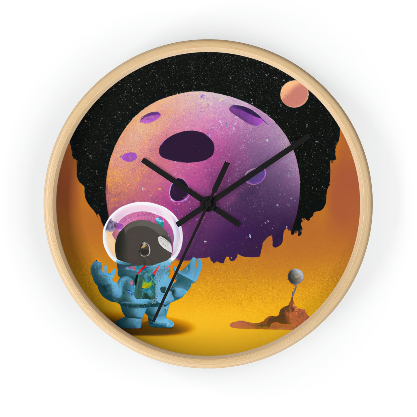 "Exploring the Unknown: The Adventures of a Space Captain and the Mysterious Planet" - The Alien Wall Clock