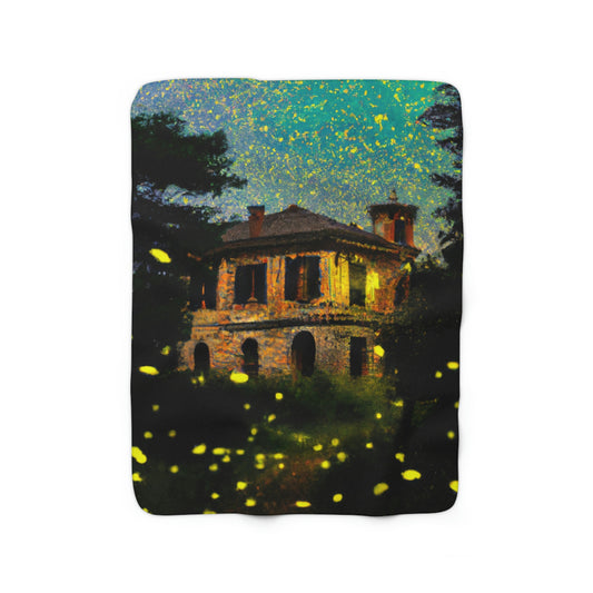 "A Shining Embrace of Fireflies" - The Alien Sherpa Fleece Blanket