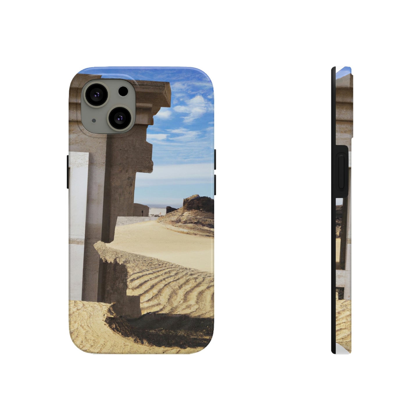 "Lost in the Sands: Discovering the Ancient Temple" - The Alien Tough Phone Cases