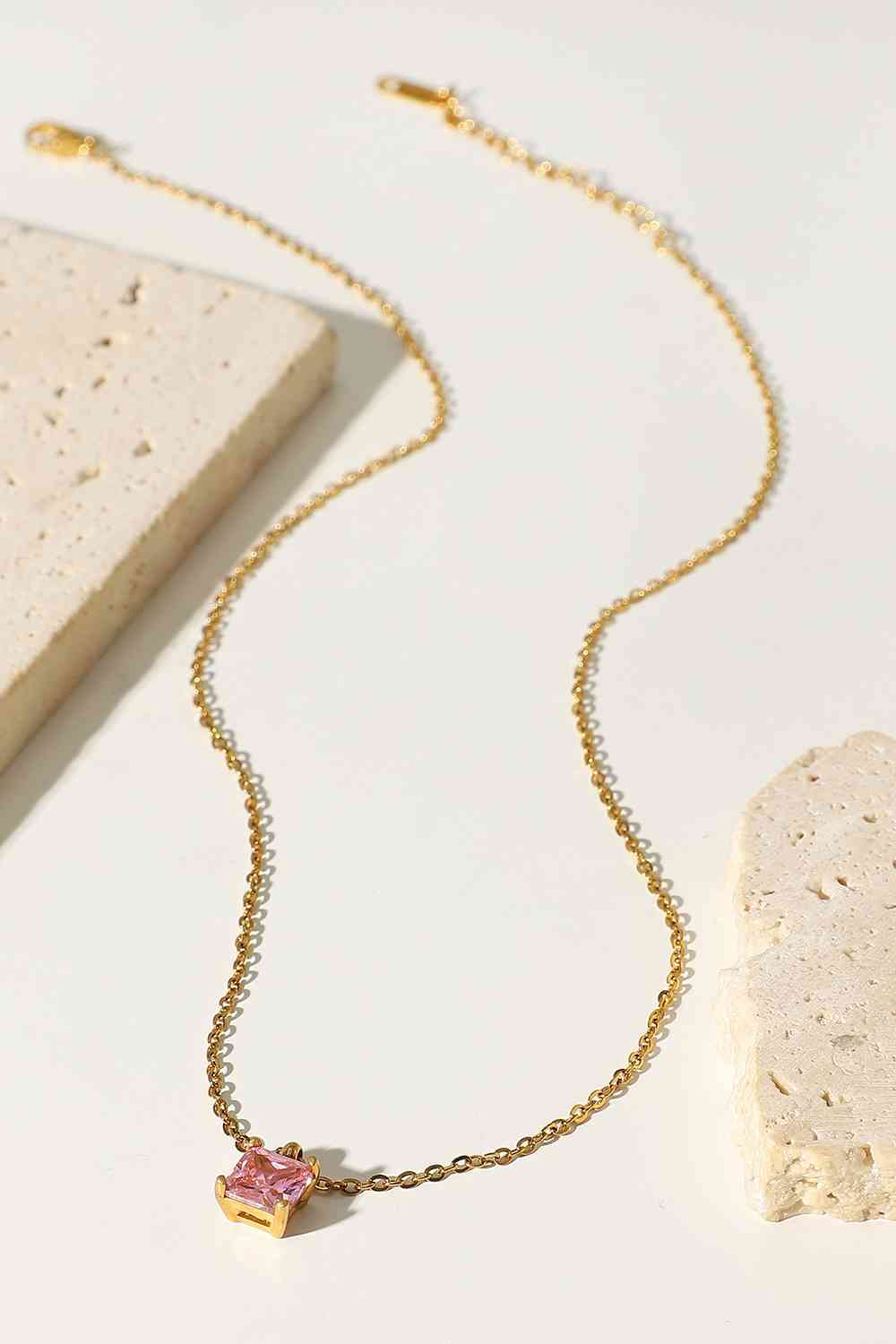 Rhinestone Pendant Gold-Plated Necklace