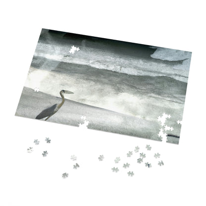 "A Sea of Turmoil: A Heron's Restlessness". - The Alien Jigsaw Puzzle