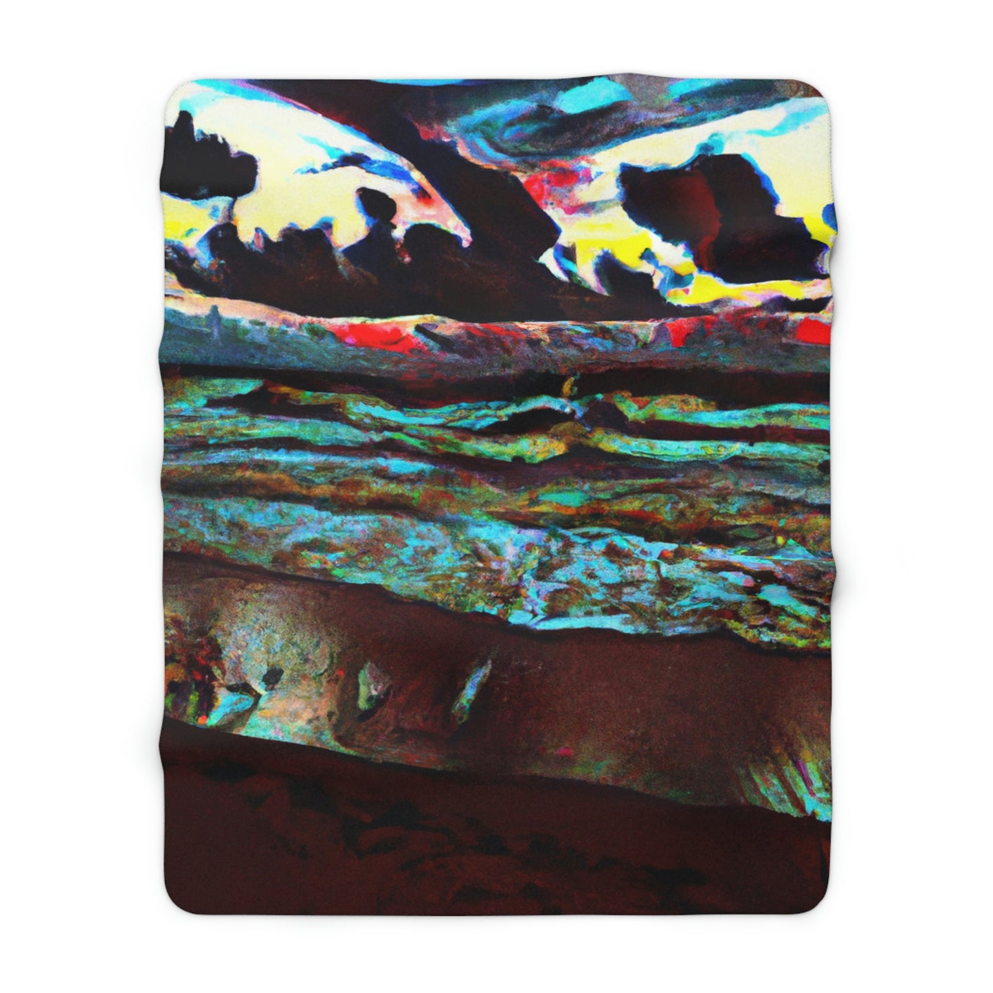 "Dusk at Sea: A Tempestuous Gathering" - The Alien Sherpa Fleece Blanket