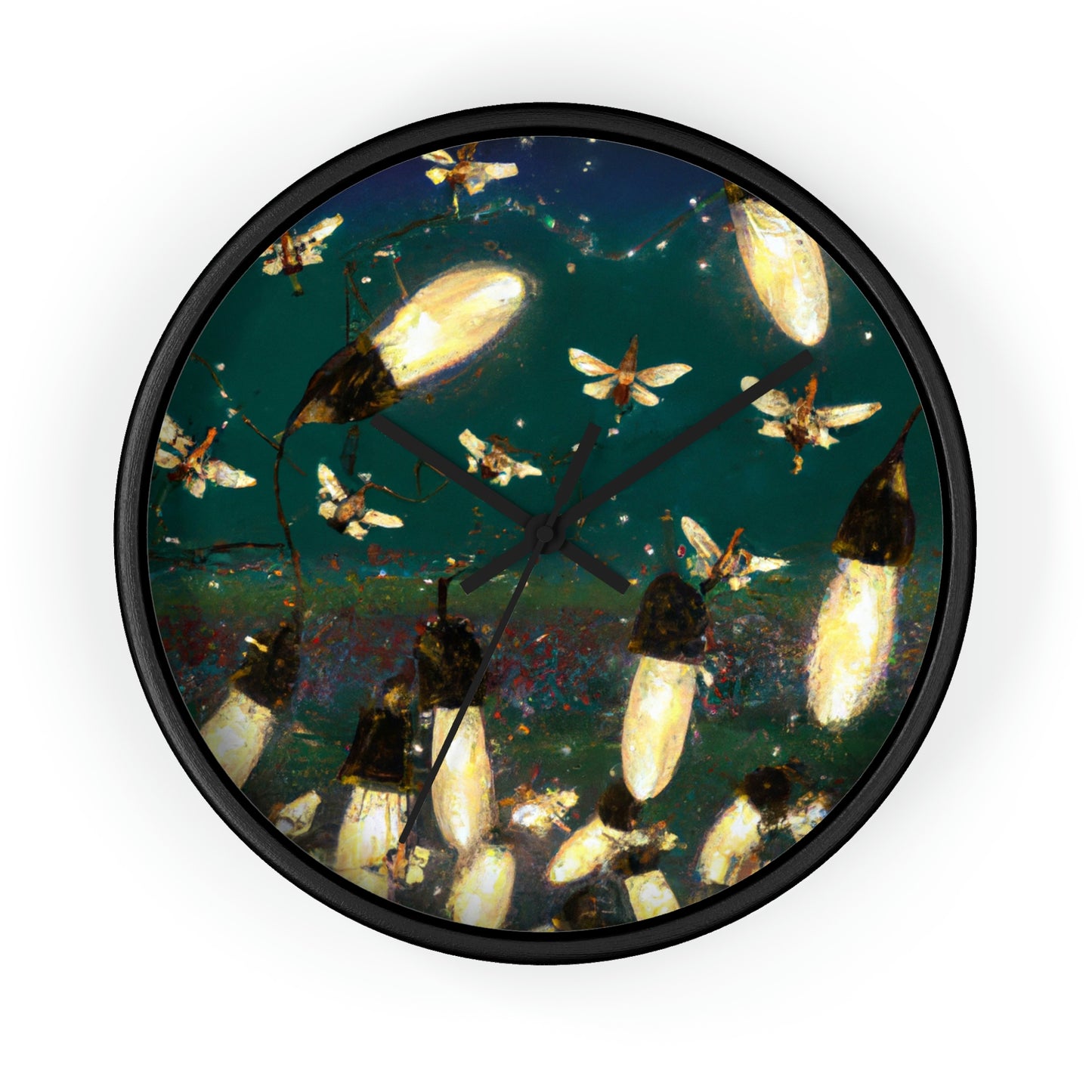 Twinkling Fireflies in the Evening Sky - The Alien Wall Clock