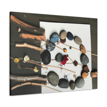 "Nature's Mosaic: An Art Installation Made of Found Objects" - Canvas