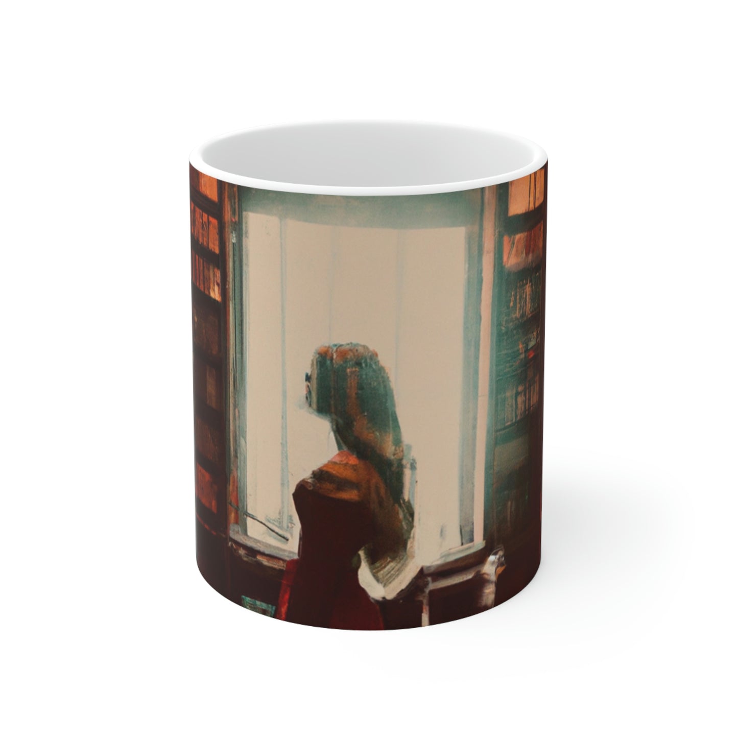 "The Enchanted Library Maze" - The Alien Ceramic Mug 11 oz