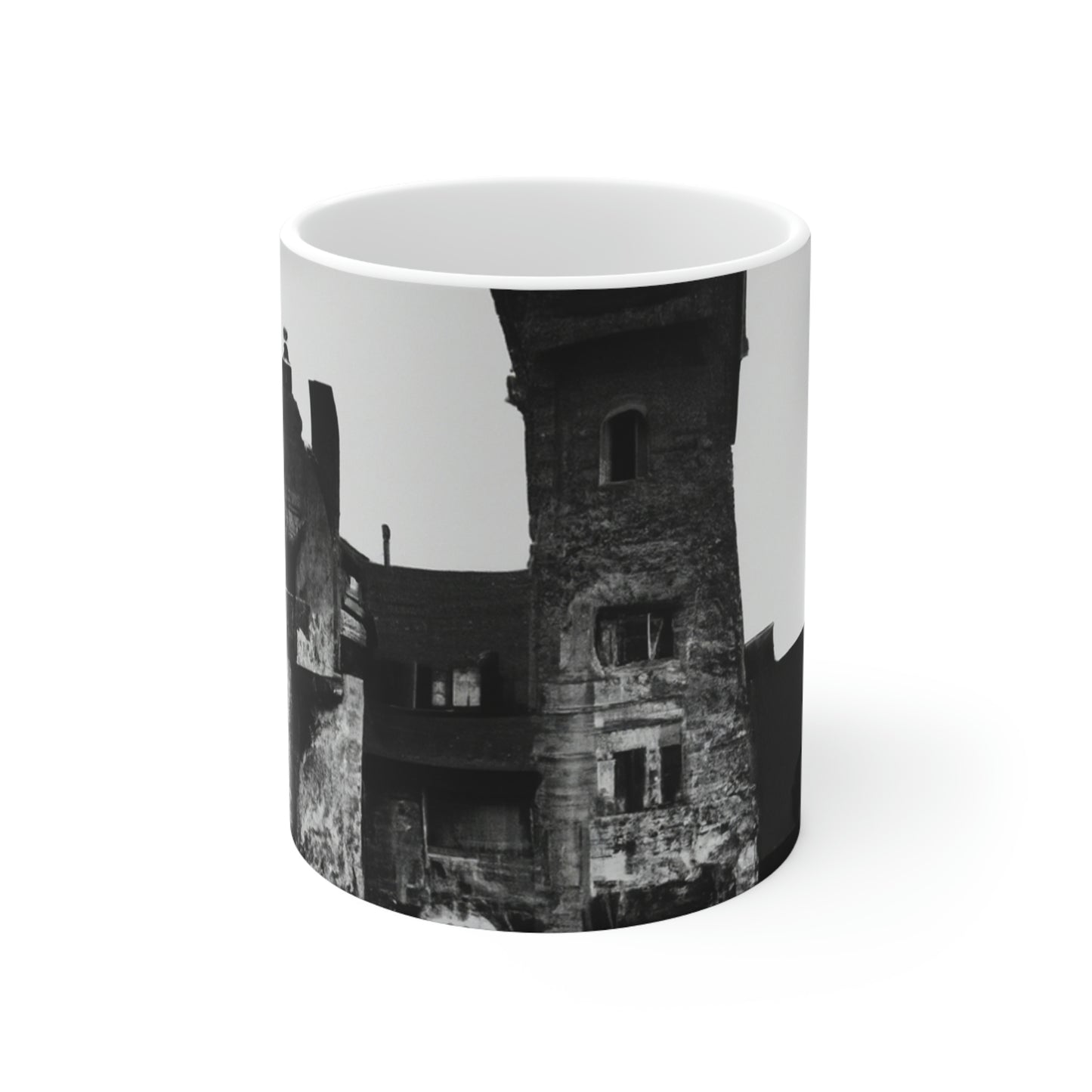 "Castillo de secretos desconcertantes: una aventura embrujada" - Taza de cerámica The Alien 11 oz