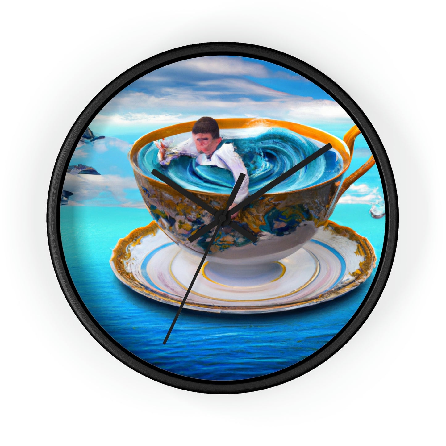 "Adrift in a China Cup: The Story of a Lost Child's Oceanic Adventure" - The Alien Wall Clock