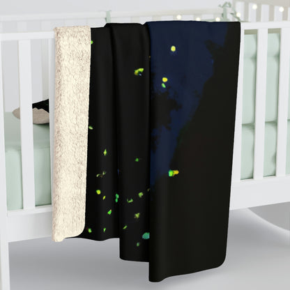 "Moonlight Fireflies" - The Alien Sherpa Fleece Blanket