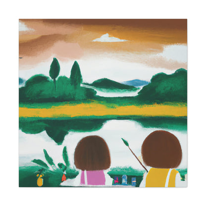 "Cherished Reflections: A Childhood Memento in Color" - Canvas