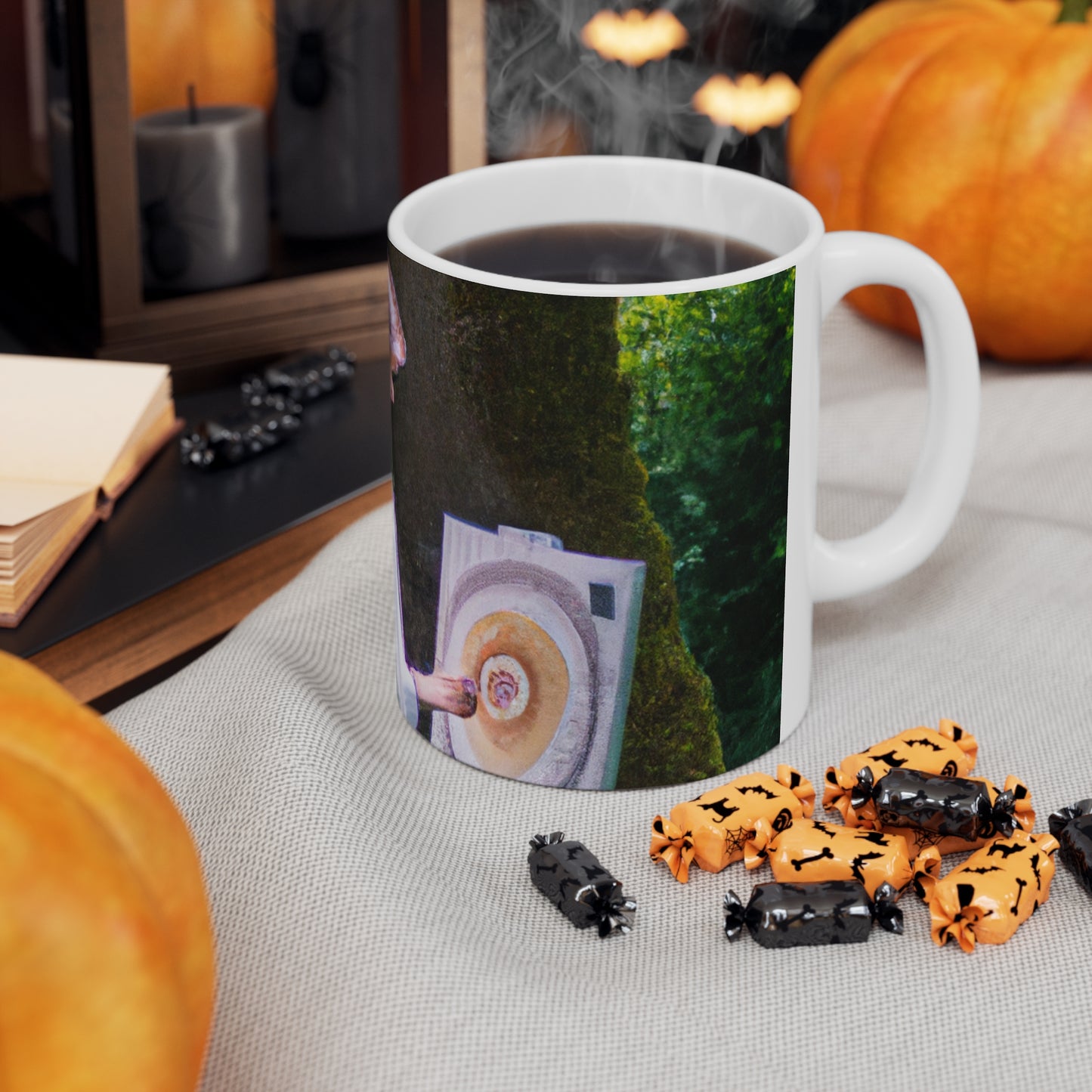 "Enchantment in Oil: A Young Artist's Vision of a Magical Forest" - The Alien Ceramic Mug 11 oz