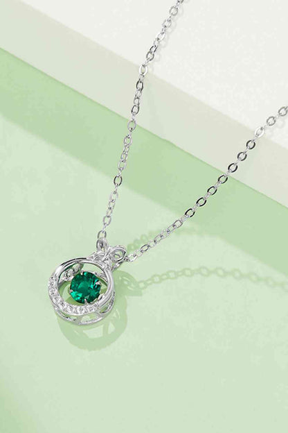 Lab-Grown Emerald Pendant Necklace