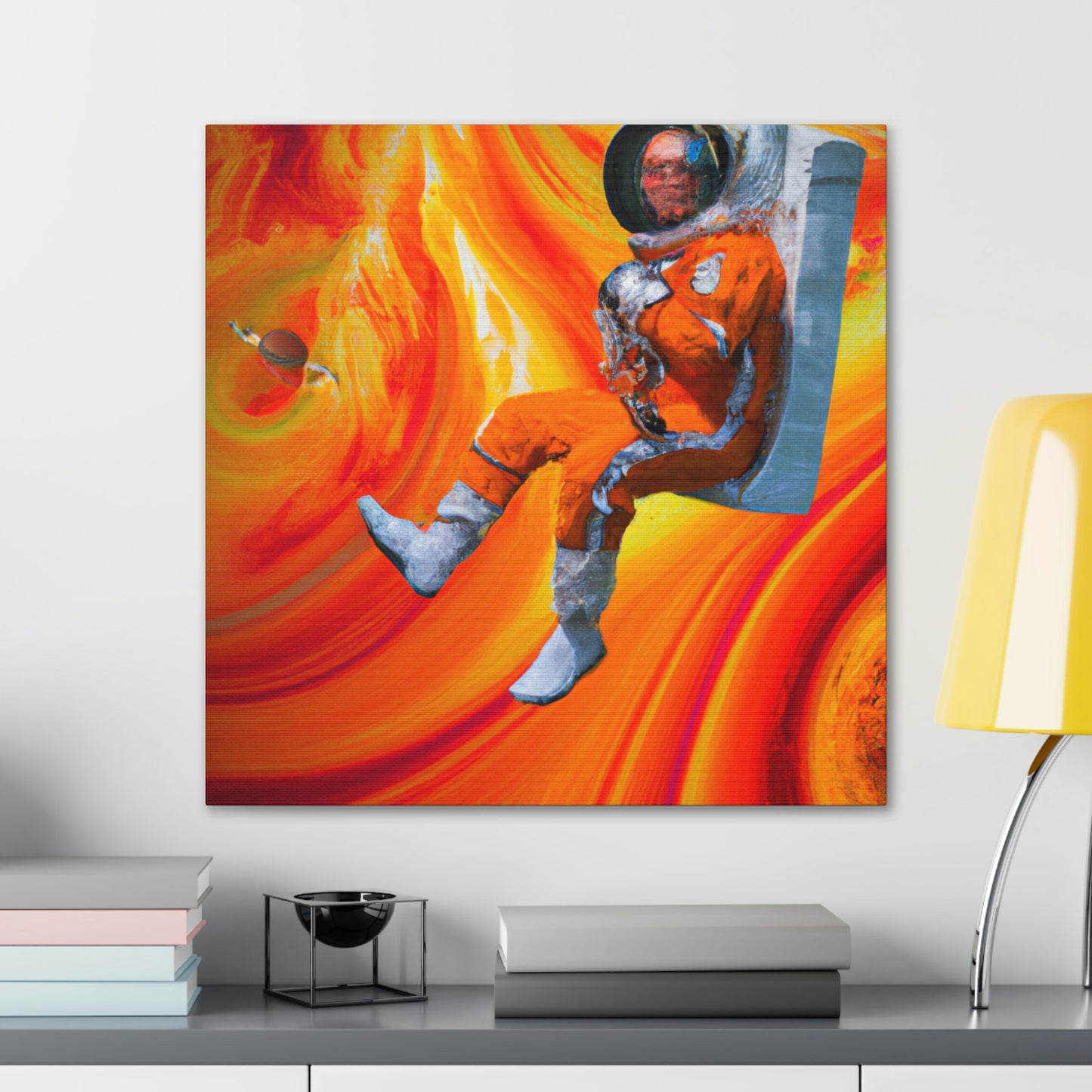 "Journeying in the Burning Orange Galaxy" - The Alien Canva