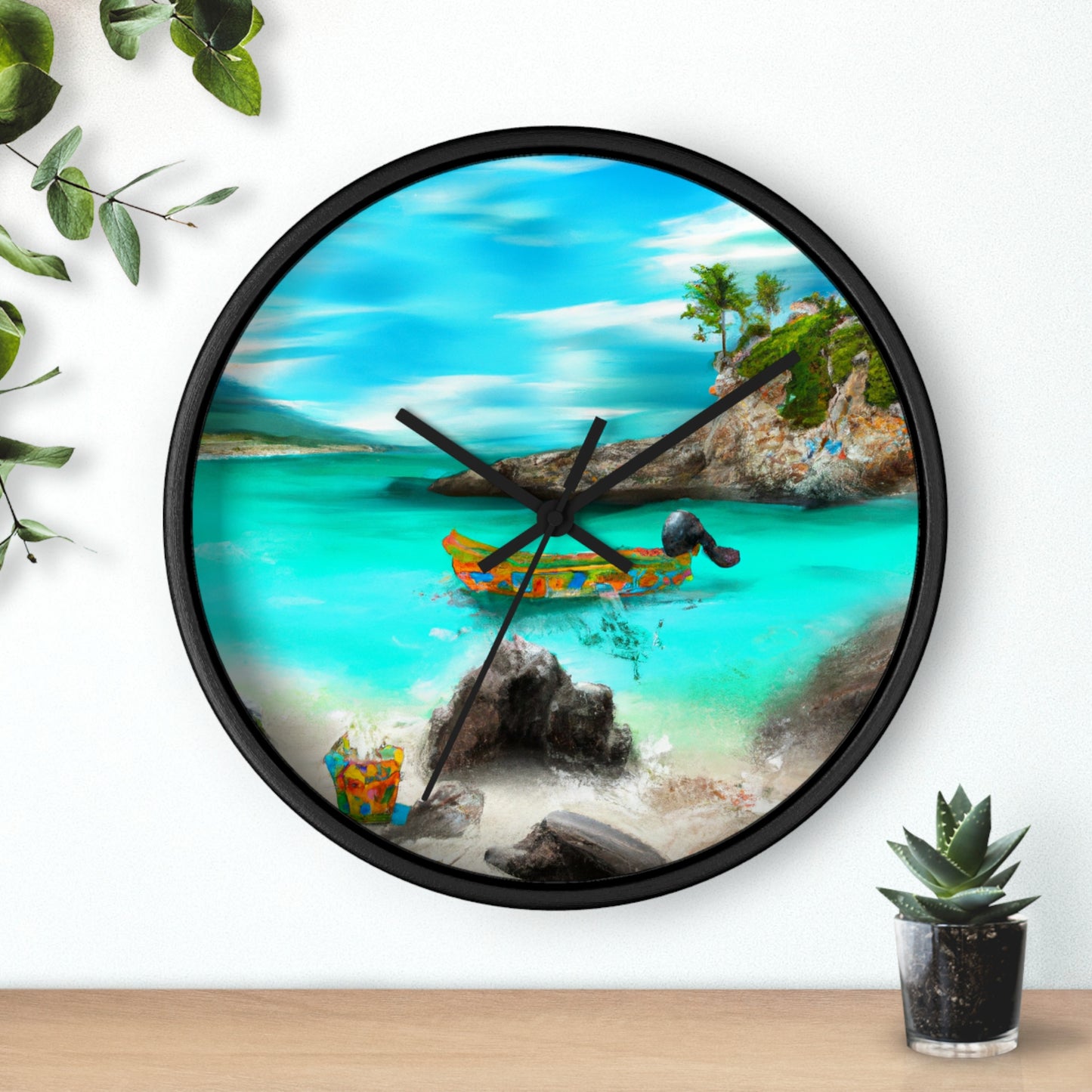 "Caribbean Fiesta on the Beach - A Digital Exploration of Mexican Culture" - The Alien Wall Clock