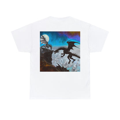 "Clash of Fire and Steel on the Moonlit Cliff" - The Alien T-shirt