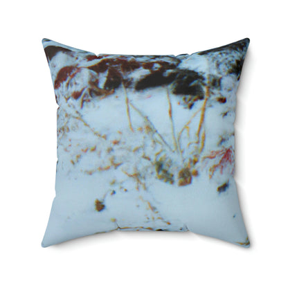 "Brave Kitten in the Frozen Storm" - The Alien Square Pillow