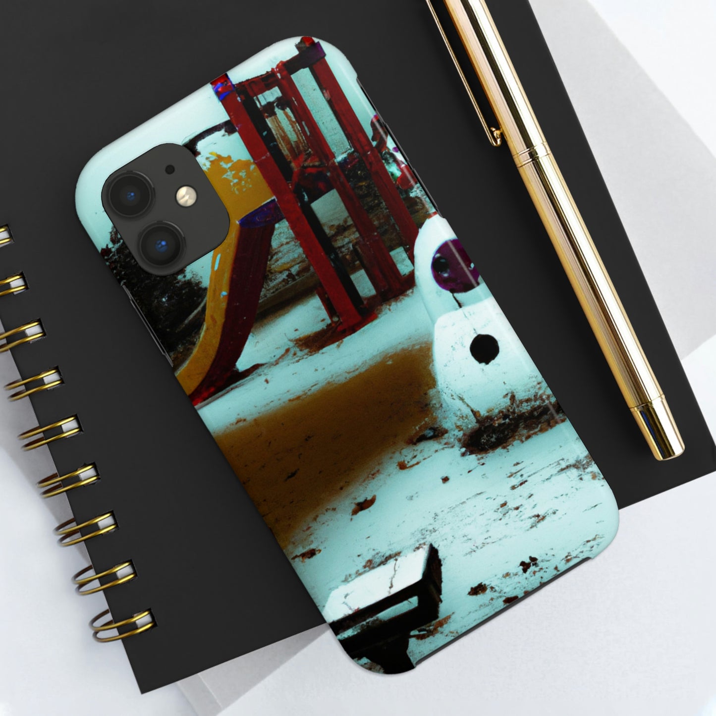 "Melancholy Snowman in a Silent Playground" - The Alien Tough Phone Cases