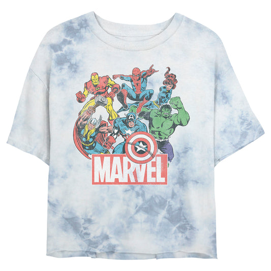 Junior's Marvel Heroes of Today Bombard Tie-Dye T-Shirt